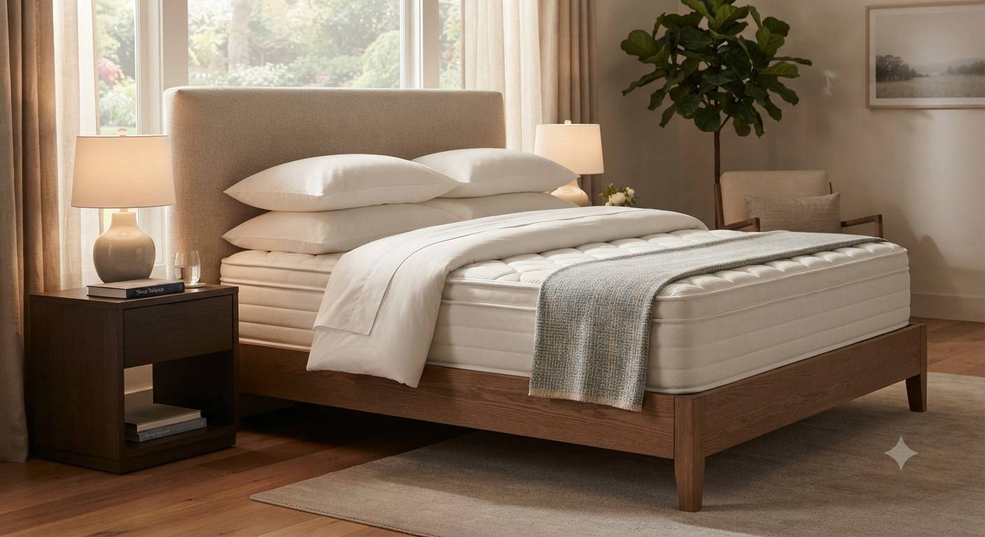 A well-organized and comfortable bedroom setting promoting restful sleep and recovery.